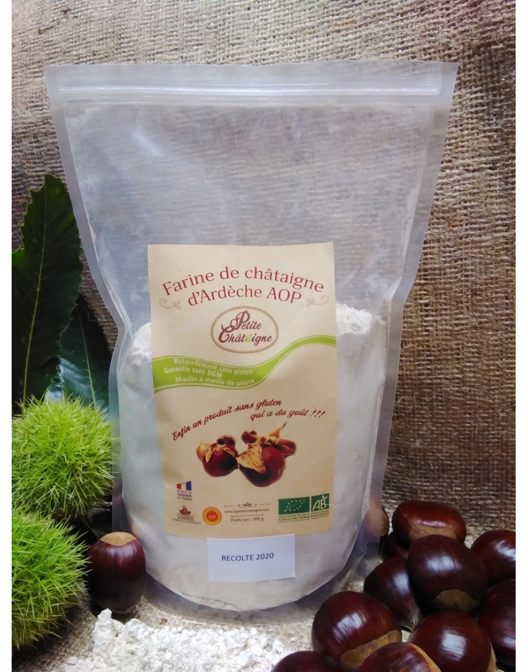 Farine de châtaigne BIO/AOP Ardèche certification : FR-BIO-01- sachet 500g